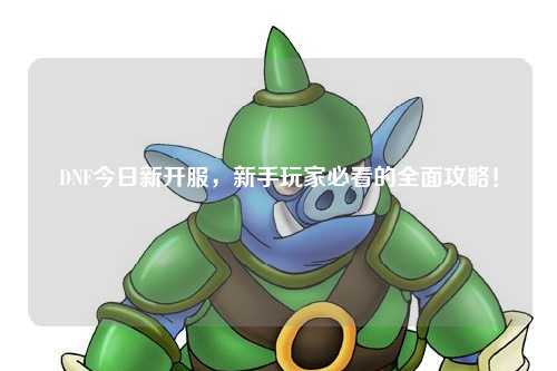 DNF今日新开服，新手玩家必看的全面攻略！