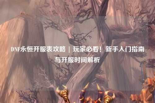DNF永恒开服表攻略 | 玩家必看！新手入门指南与开服时间解析