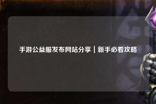 手游公益服发布网站分享|新手必看攻略
